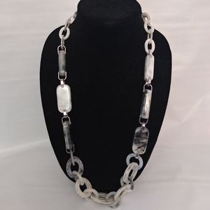Nwt Opera lenght gray and white 20inches necklace